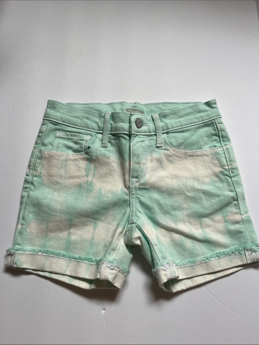 Old navy girls Mint Tie-Dye Denim Shorts size 10